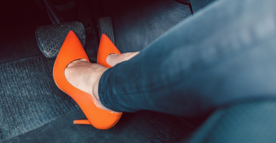 WARNING: DRIVING WITH KILLER HEELS IS DANGEROUS!