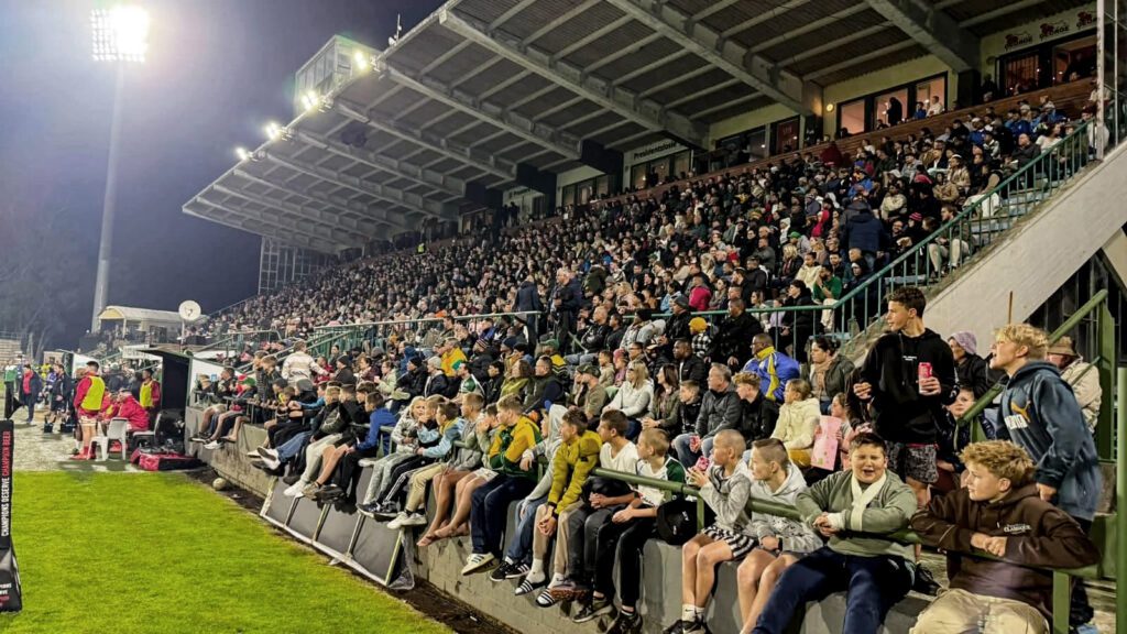 Supporters of the Dotsure SWD Eagles filling the Outeniqua Park Stadium for the Carling Currie Cup Division 1 Final.