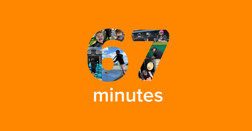 67 minutes for Mandela on an orange background