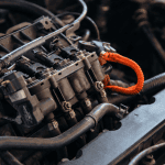 A close-up of a car's engine highlighting the difference between a car service plan and an extended warranty